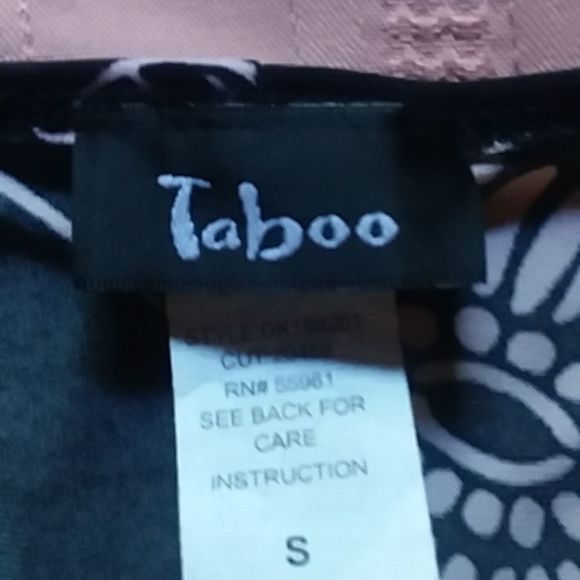 Taboo dress sz small pink and black floral print - Picture 7 of 8